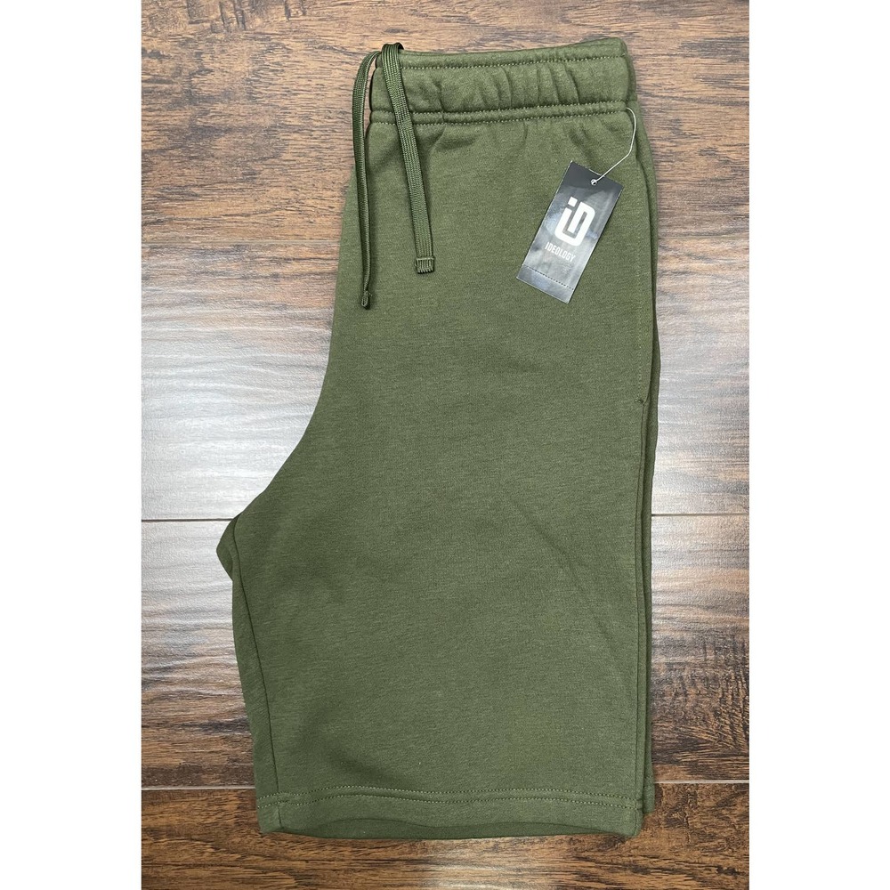 ID Ideology Men's Fleece Shorts 2-Pocket Drawstring Waist Green NEW